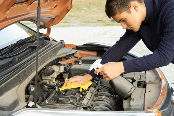čišćenje motora u automobilu